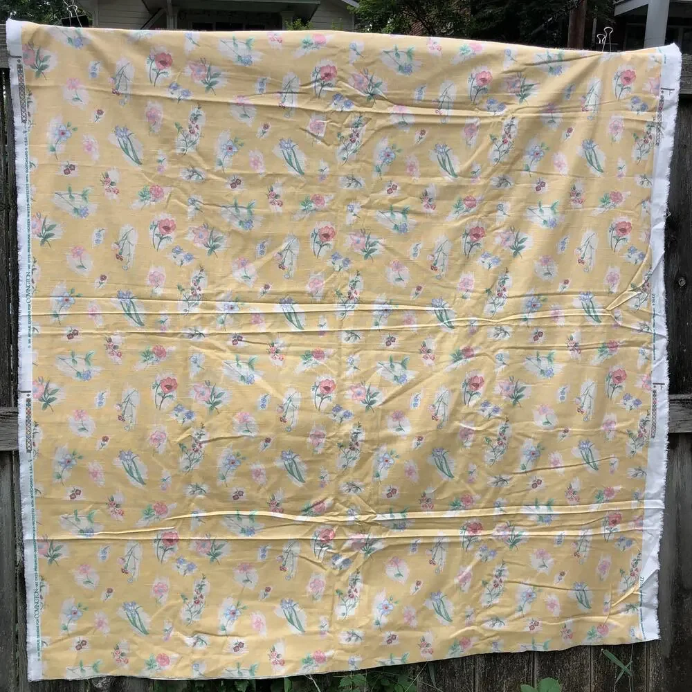 5th Ave Covington Yellow Floral Printed Fabric 54